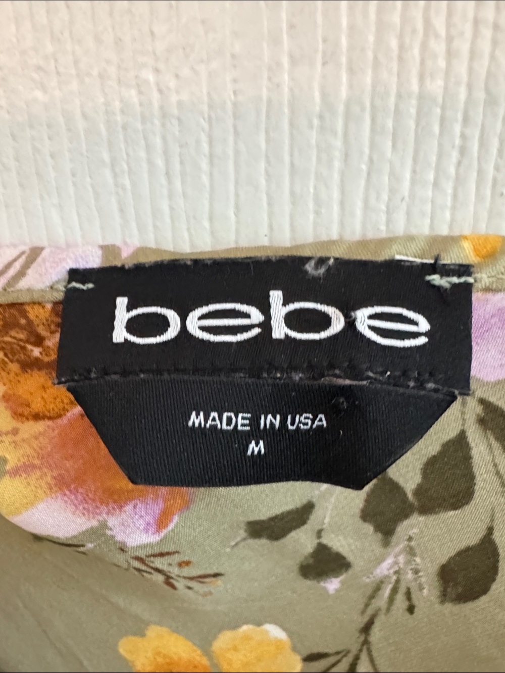 BEBE Floral Satin Midi Slip Dress Green Size Medium - Picture 6 of 7